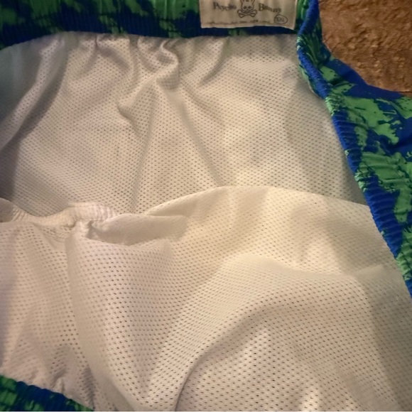 Psycho Bunny Electric Blue and Green Swim Trunks - Picture 6 of 8